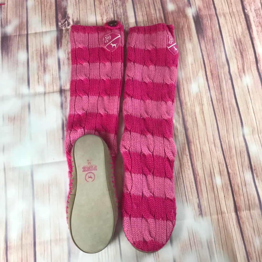 VS Pink Sweater Slippers